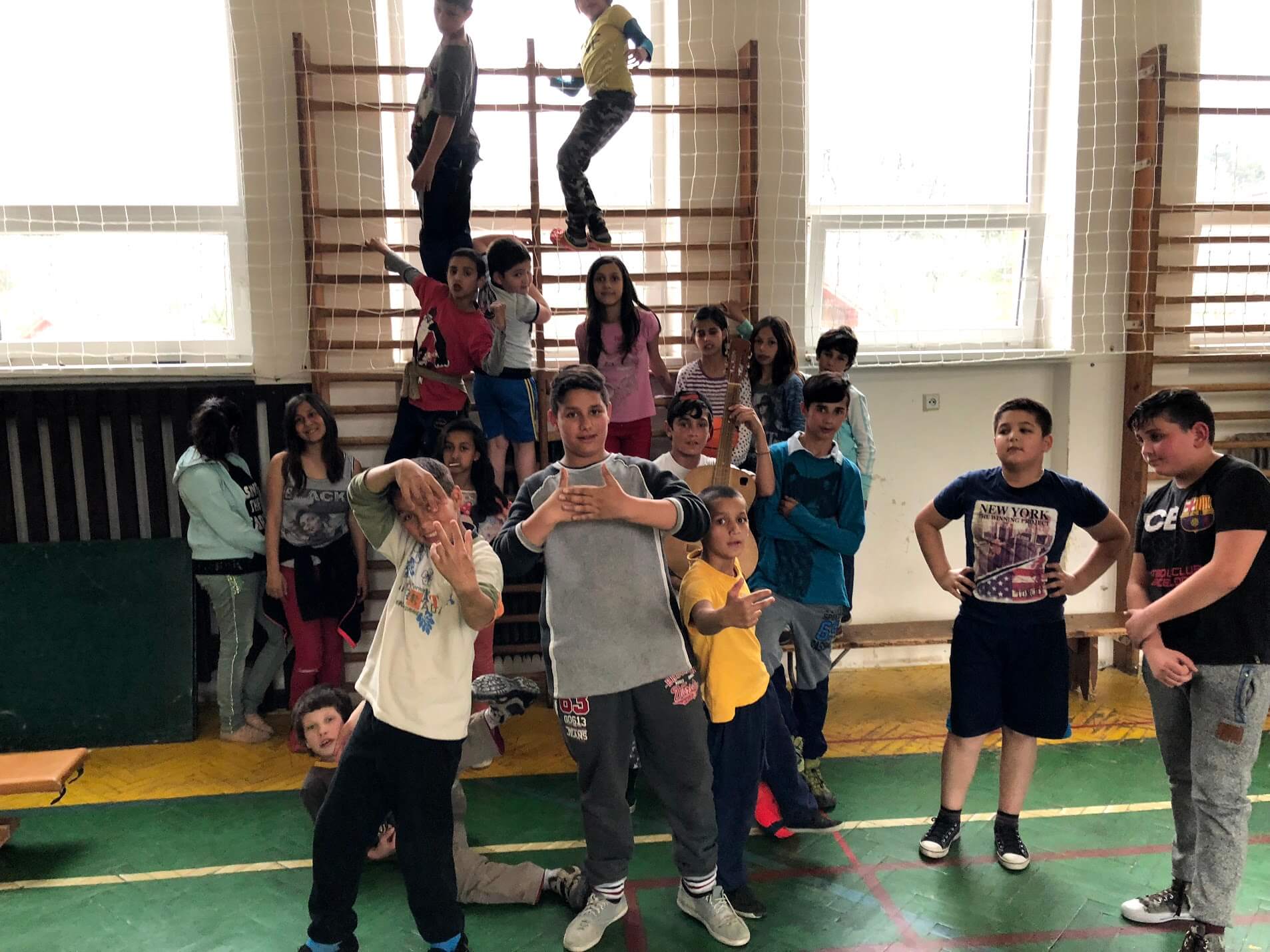 Children from the sports club at Klenovec elementary school